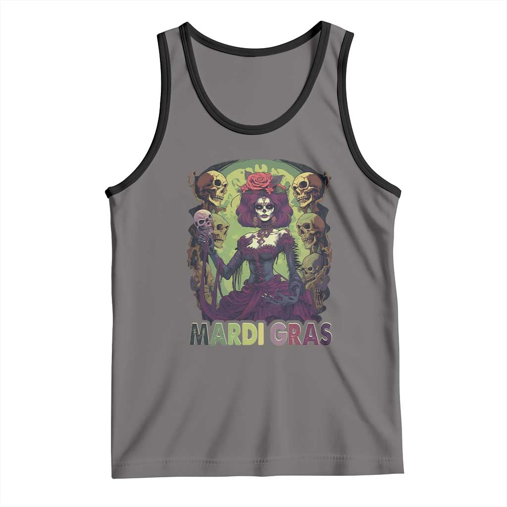 Mardi Gras Tank Top Voodoo Queen Skeleton Witch Creepy Skull