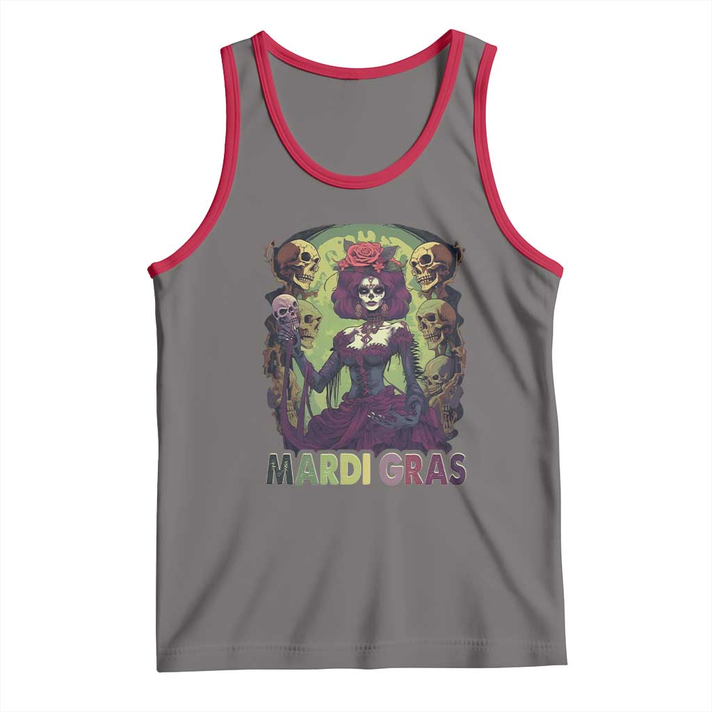 Mardi Gras Tank Top Voodoo Queen Skeleton Witch Creepy Skull
