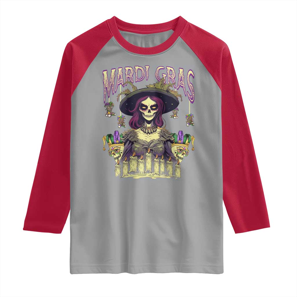 Mardi Gras Raglan Shirt Voodoo Queen Creepy Doll