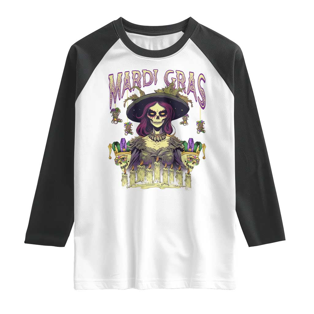 Mardi Gras Raglan Shirt Voodoo Queen Creepy Doll