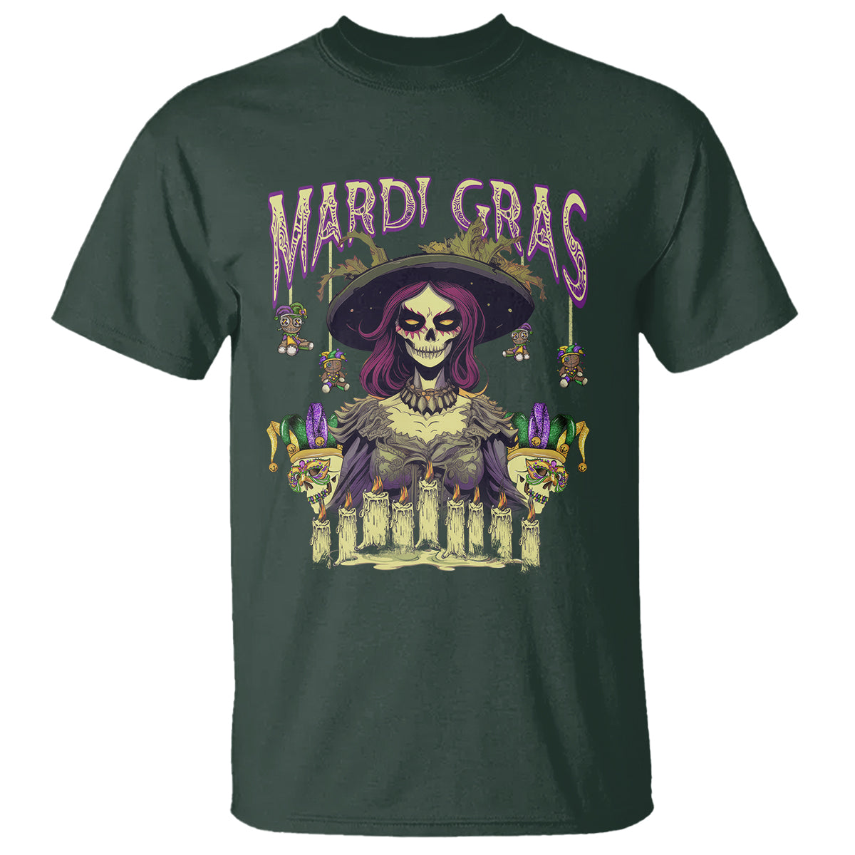 Mardi Gras T Shirt Voodoo Queen Creepy Doll - Wonder Print Shop