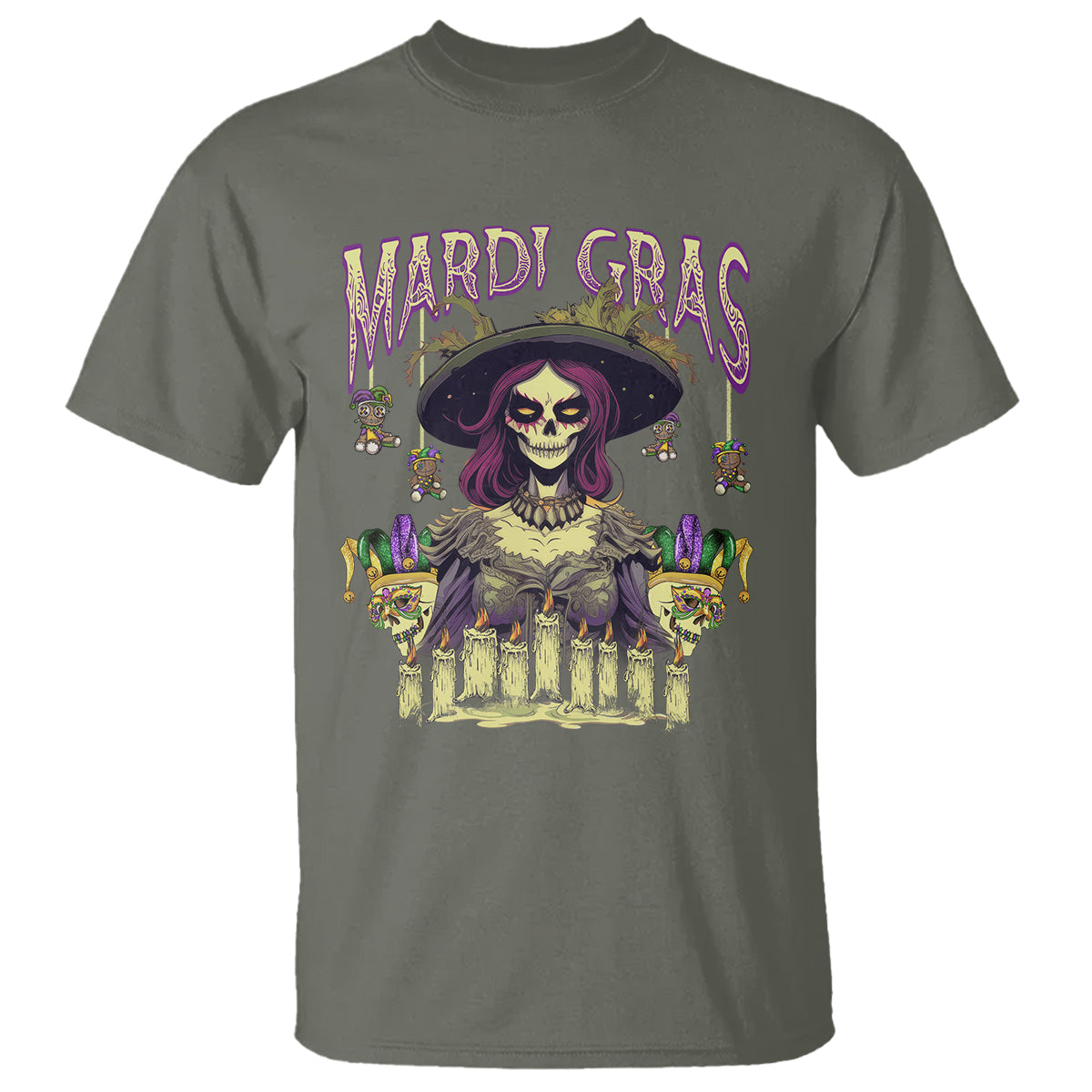 Mardi Gras T Shirt Voodoo Queen Creepy Doll - Wonder Print Shop