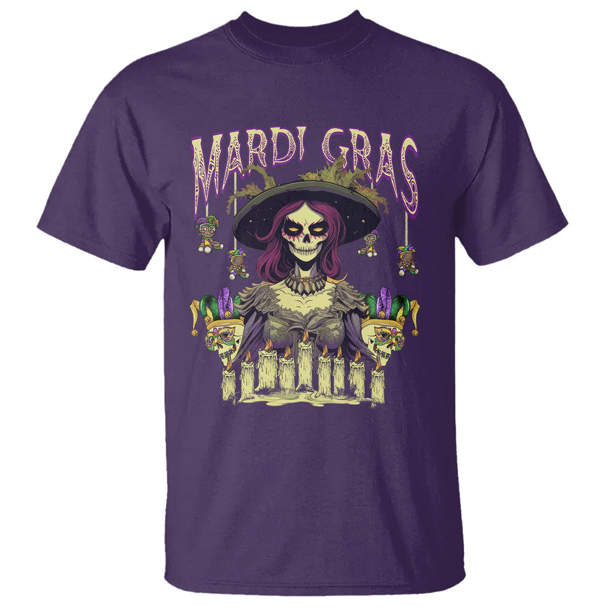 Mardi Gras T Shirt Voodoo Queen Creepy Doll - Wonder Print Shop