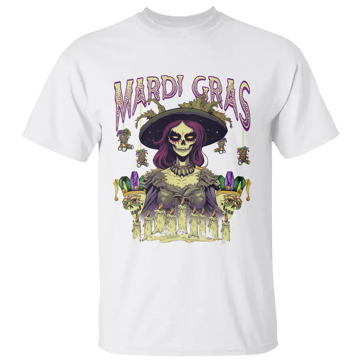 Mardi Gras T Shirt Voodoo Queen Creepy Doll - Wonder Print Shop