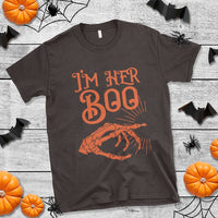 Halloween Couple Matching T Shirt I'm Her Boo Skeleton Hand - Wonder Print Shop