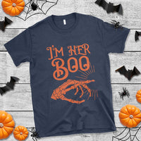 Halloween Couple Matching T Shirt I'm Her Boo Skeleton Hand - Wonder Print Shop