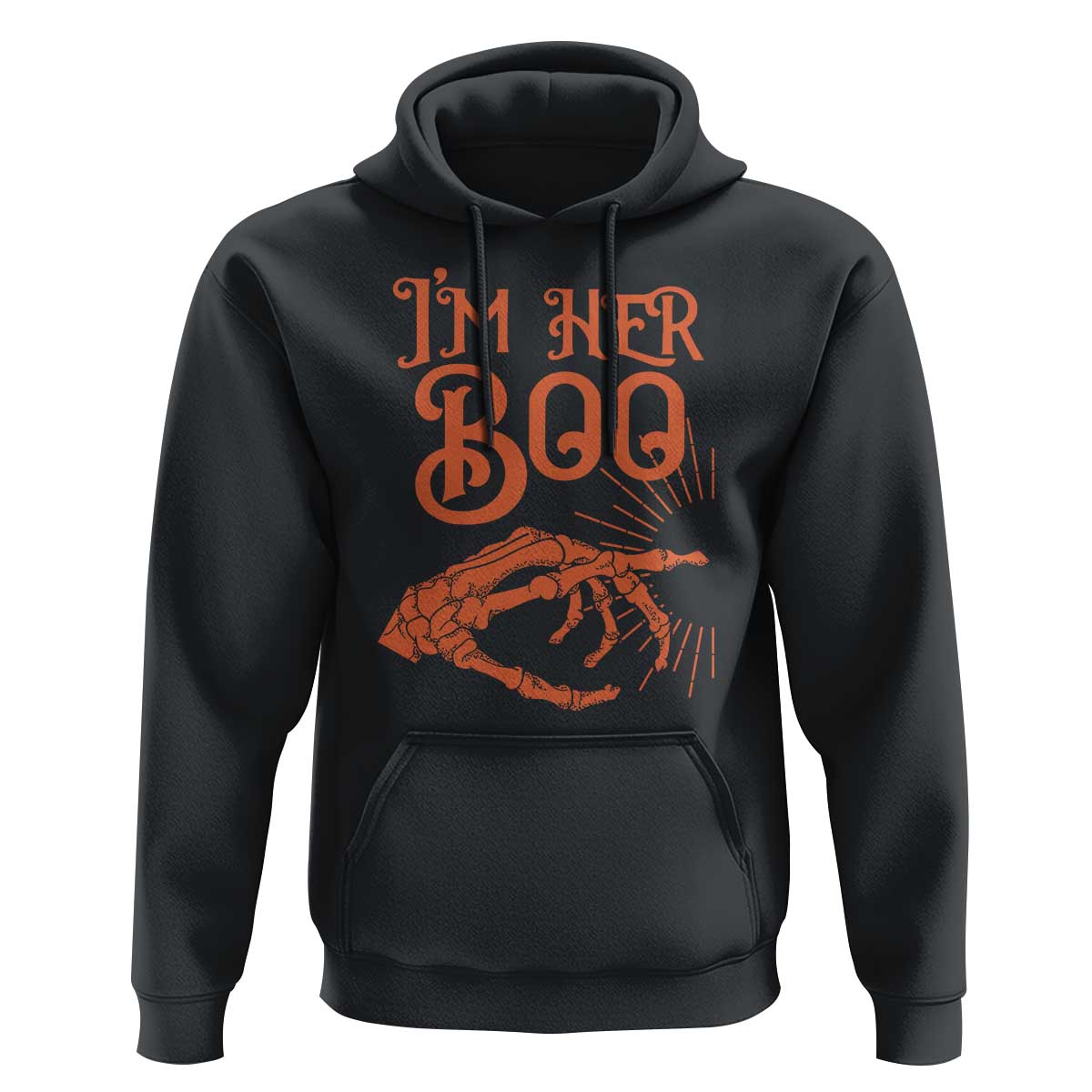 Halloween Couple Matching Hoodie I'm Her Boo Skeleton Hand - Wonder Print Shop