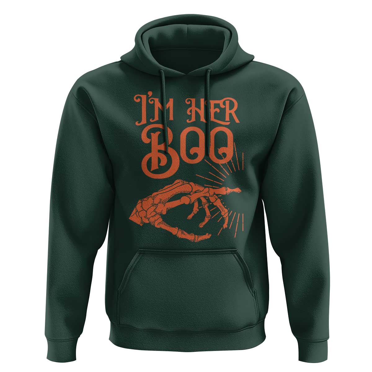 Halloween Couple Matching Hoodie I'm Her Boo Skeleton Hand - Wonder Print Shop