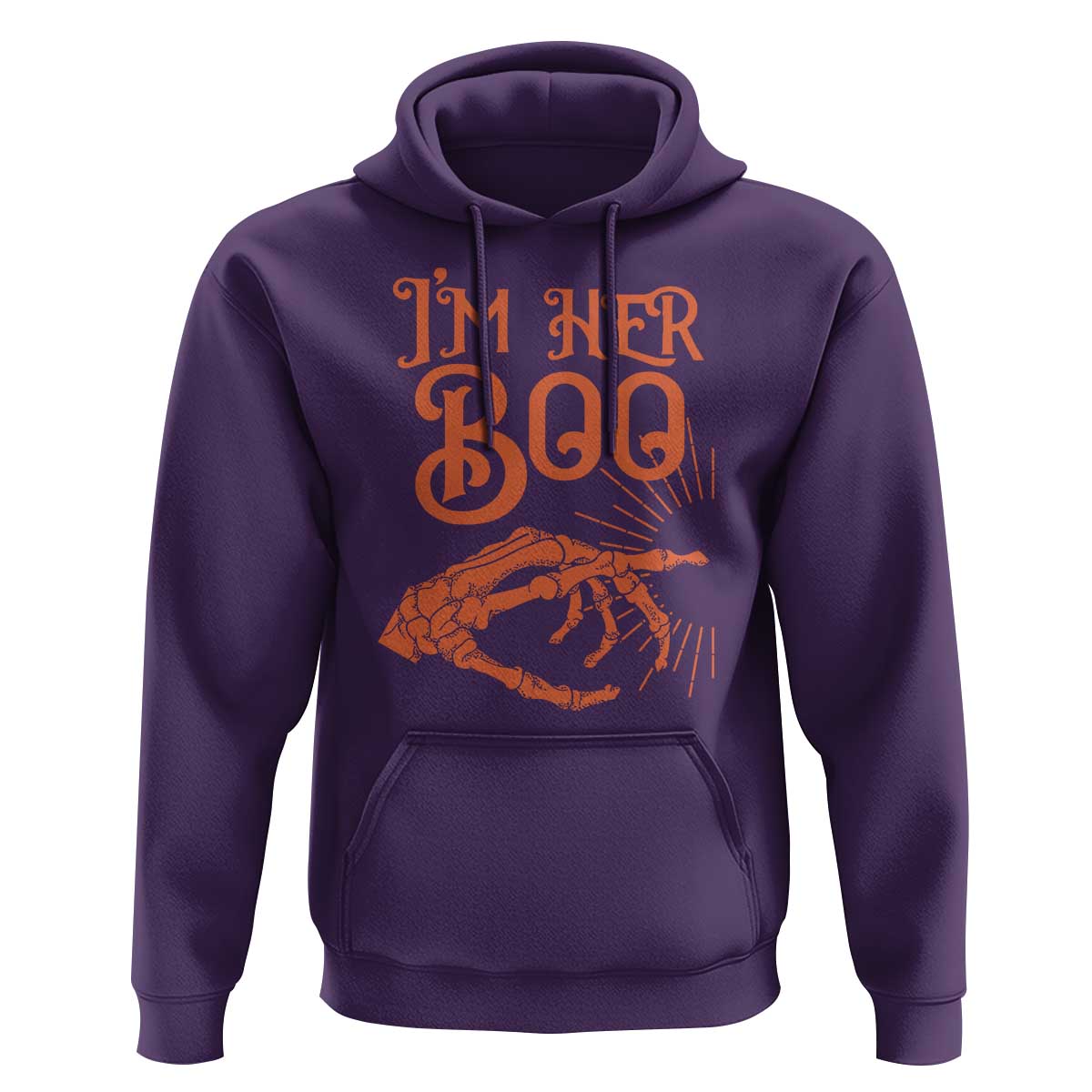 Halloween Couple Matching Hoodie I'm Her Boo Skeleton Hand - Wonder Print Shop