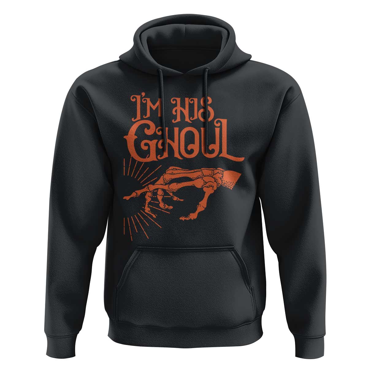 Halloween Couple Matching Hoodie I'm His Ghoul Skeleton Hand - Wonder Print Shop