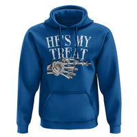 Halloween Couple Matching Hoodie He's My Treat Skeleton Hand - Wonder Print Shop