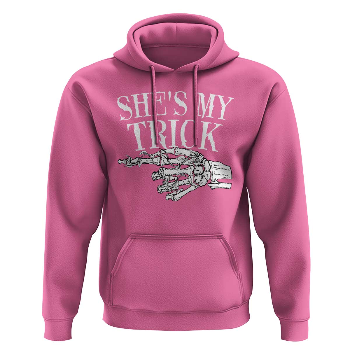 Halloween Couple Matching Hoodie She's My Trick Skeleton Hand - Wonder Print Shop