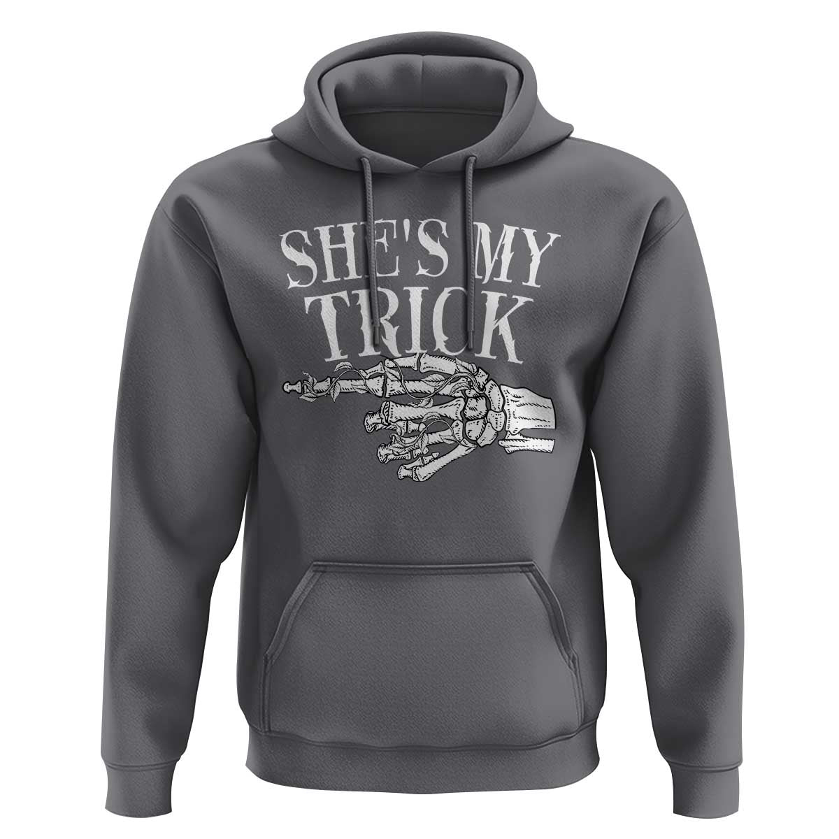 Halloween Couple Matching Hoodie She's My Trick Skeleton Hand - Wonder Print Shop