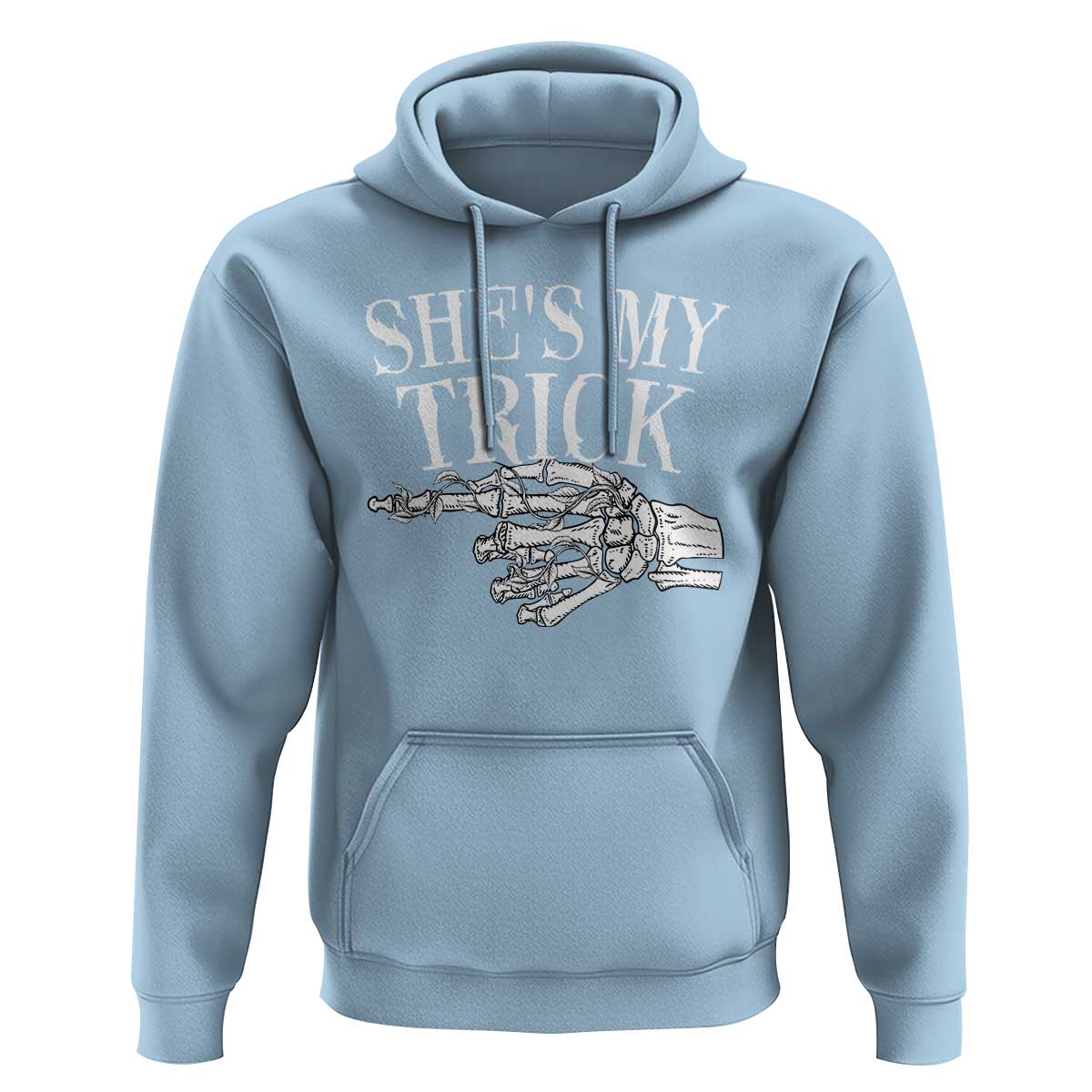 Halloween Couple Matching Hoodie She's My Trick Skeleton Hand - Wonder Print Shop