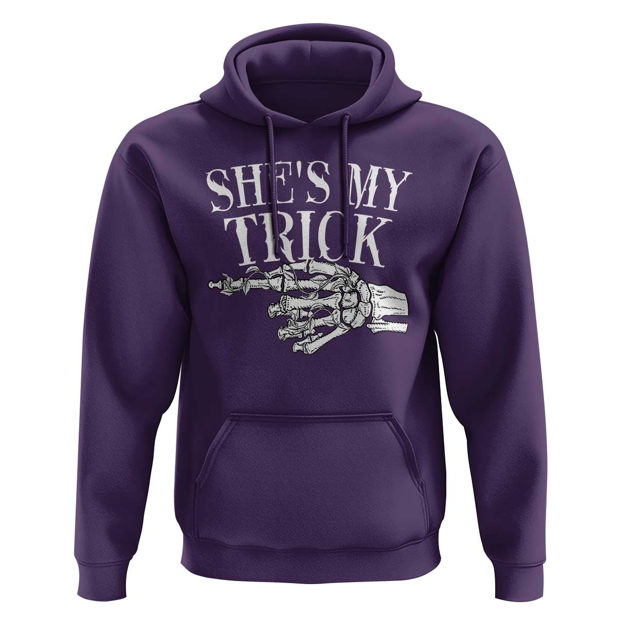 Halloween Couple Matching Hoodie She's My Trick Skeleton Hand - Wonder Print Shop