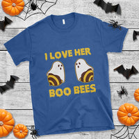 Halloween Couple Matching T Shirt I Love Her Boo Bees - Wonder Print Shop