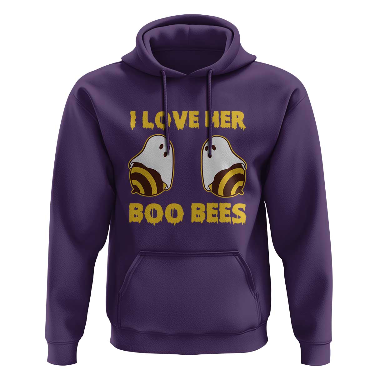 Halloween Couple Matching Hoodie I Love Her Boo Bees - Wonder Print Shop