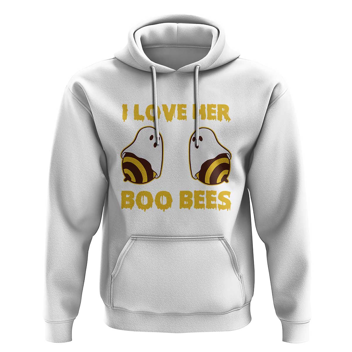 Halloween Couple Matching Hoodie I Love Her Boo Bees - Wonder Print Shop