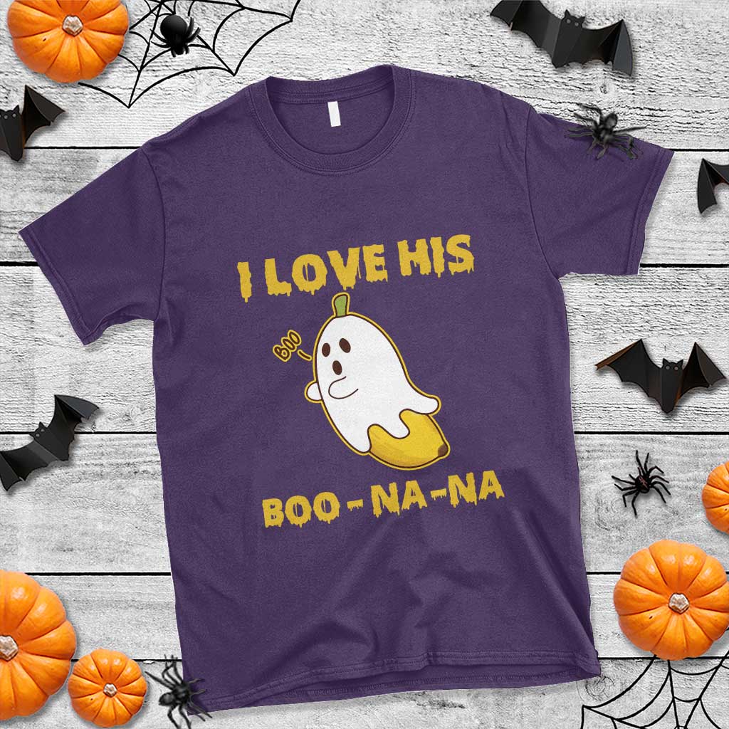 Halloween Couple Matching T Shirt I Love His Boo-na-na - Wonder Print Shop