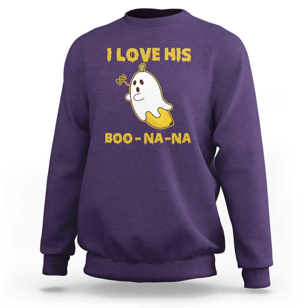 Halloween Couple Matching Sweatshirt I Love His Boo-na-na - Wonder Print Shop