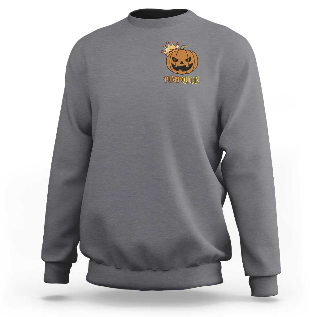 Halloween Couple Matching Sweatshirt Pumpqueen Funny Spooky Pumpkin - Wonder Print Shop