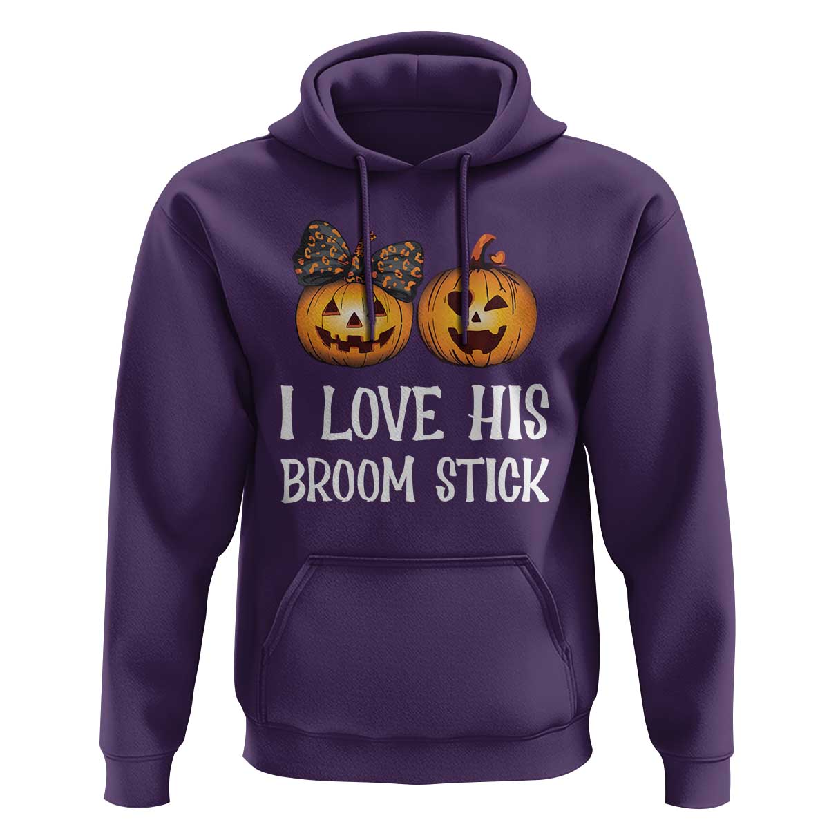 Halloween Couple Matching Hoodie I Love His Broom Stick - Wonder Print Shop