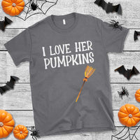 Halloween Couple Matching T Shirt I Love Her Pumpkins - Wonder Print Shop