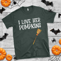 Halloween Couple Matching T Shirt I Love Her Pumpkins - Wonder Print Shop