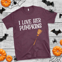 Halloween Couple Matching T Shirt I Love Her Pumpkins - Wonder Print Shop