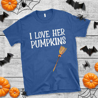 Halloween Couple Matching T Shirt I Love Her Pumpkins - Wonder Print Shop