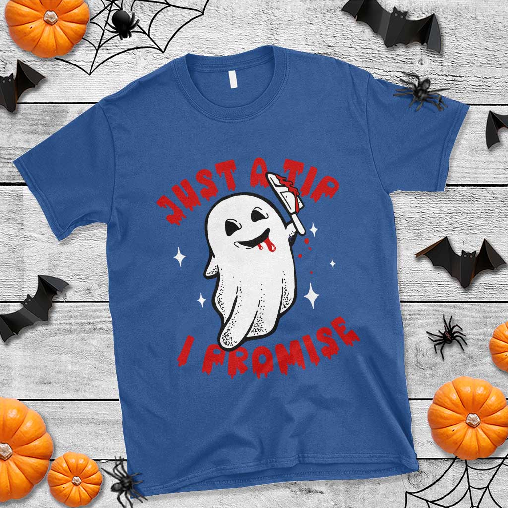 Funny Halloween T Shirt Cute Ghost Just The Tip I Promise - Wonder Print Shop