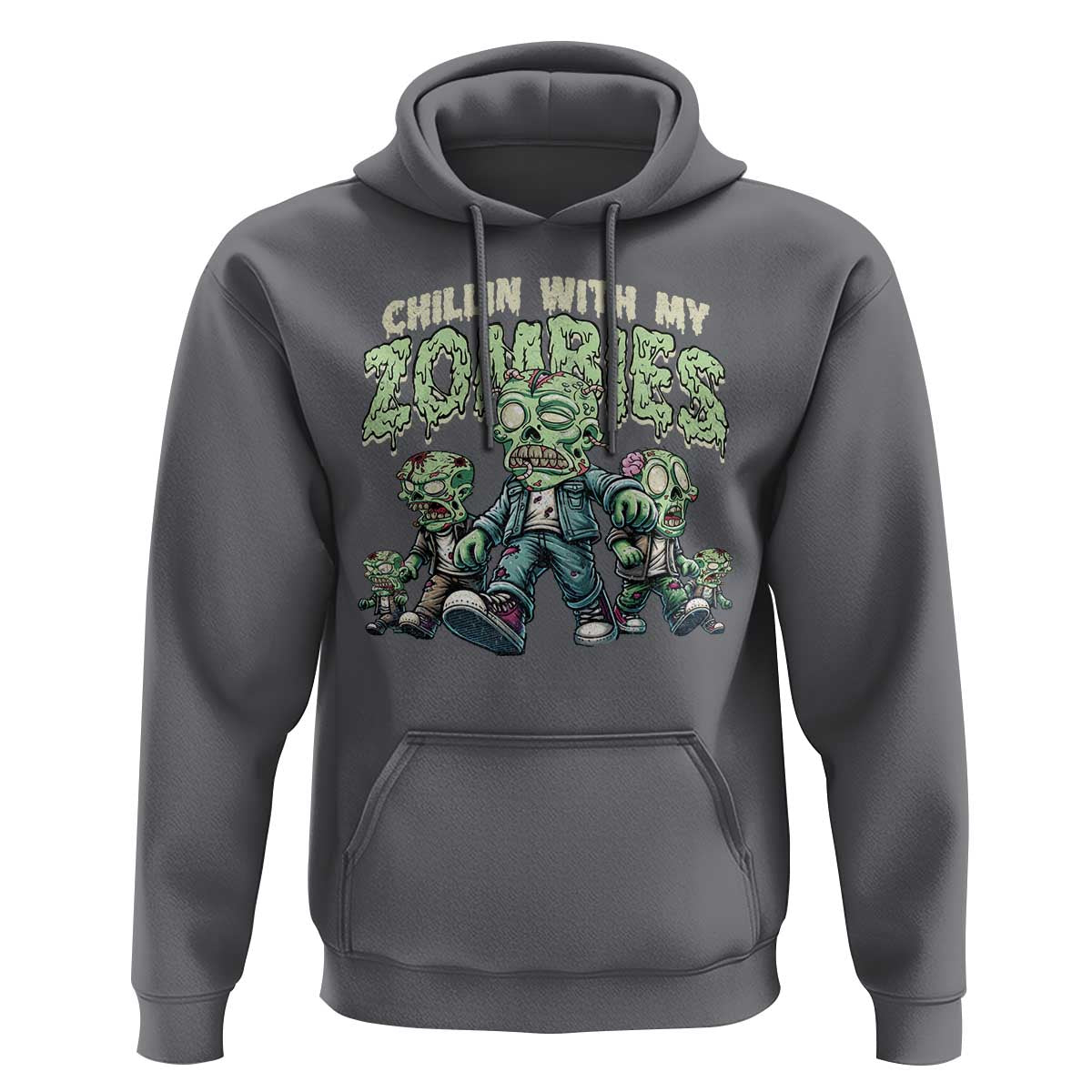 Funny Halloween Hoodie Chillin With My Zombies - Wonder Print Shop