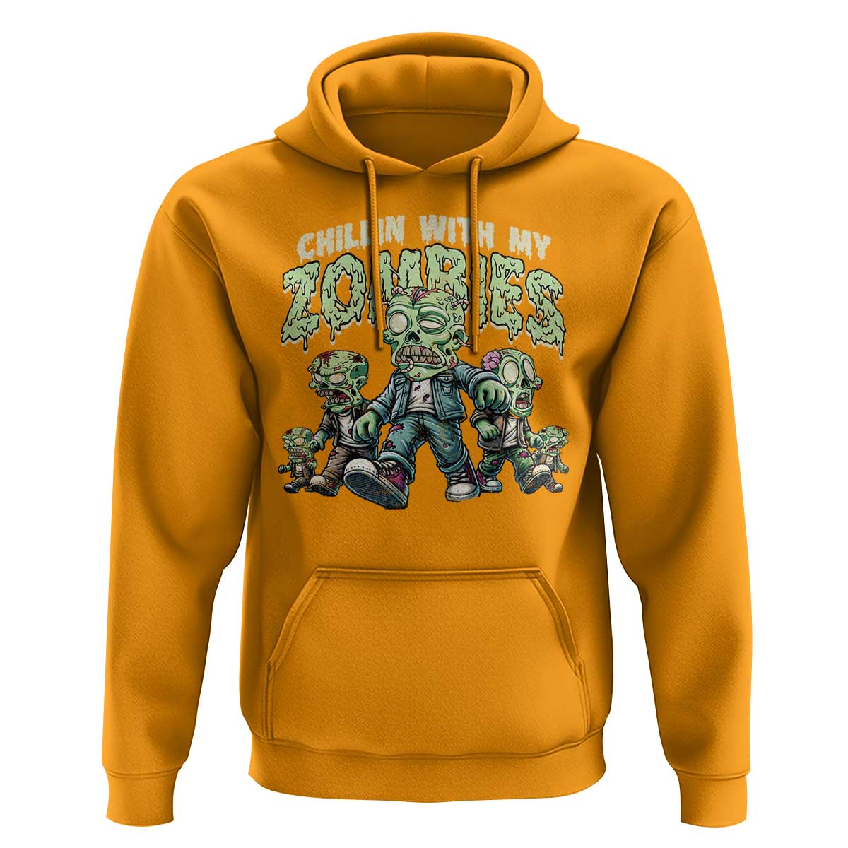 Funny Halloween Hoodie Chillin With My Zombies - Wonder Print Shop