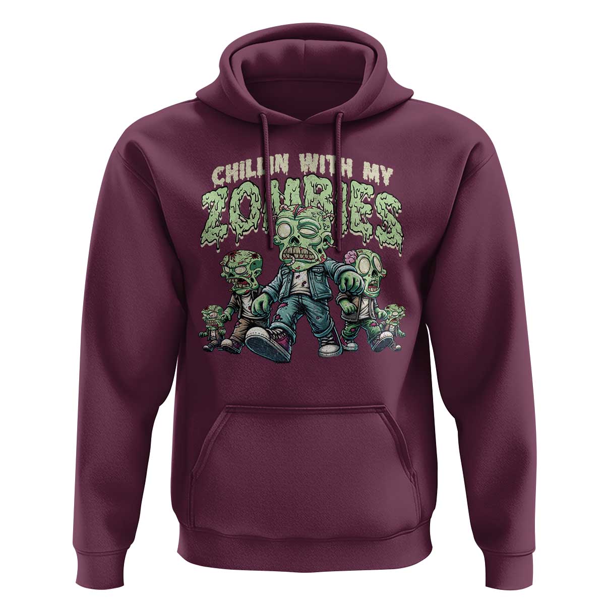 Funny Halloween Hoodie Chillin With My Zombies - Wonder Print Shop