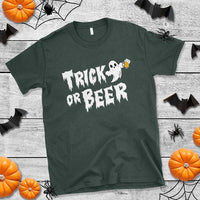 Funny Halloween Beer T Shirt Trick Or Beer Drinking Ghost - Wonder Print Shop