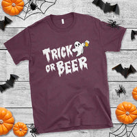Funny Halloween Beer T Shirt Trick Or Beer Drinking Ghost - Wonder Print Shop