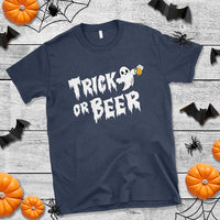 Funny Halloween Beer T Shirt Trick Or Beer Drinking Ghost - Wonder Print Shop
