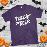 Funny Halloween Beer T Shirt Trick Or Beer Drinking Ghost - Wonder Print Shop