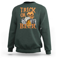 Funny Halloween Beer Sweatshirt Trick Or Beer Drinking Pumpkin Skeleton - Wonder Print Shop