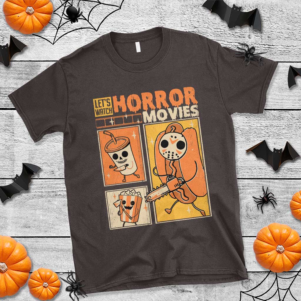 Funny Halloween T Shirt Lets Watch Horror Movies - Wonder Print Shop