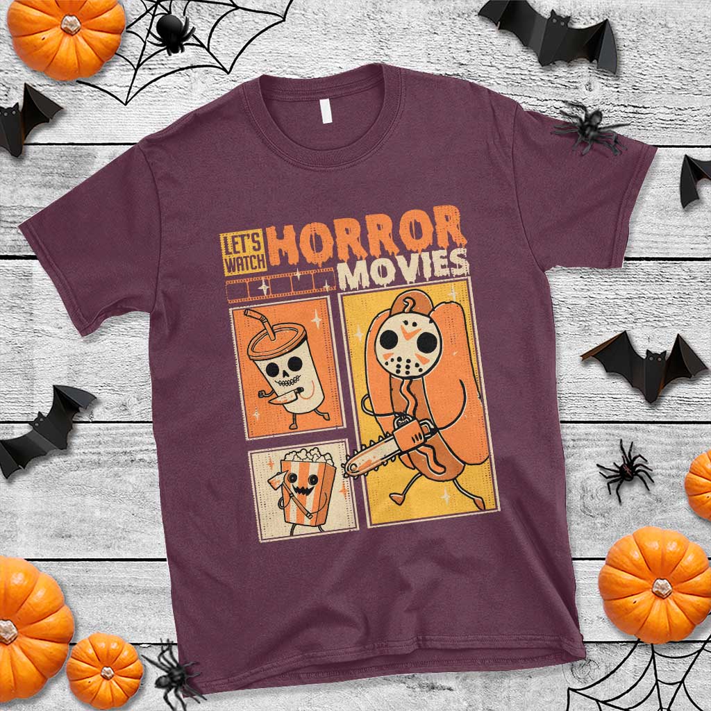 Funny Halloween T Shirt Lets Watch Horror Movies - Wonder Print Shop