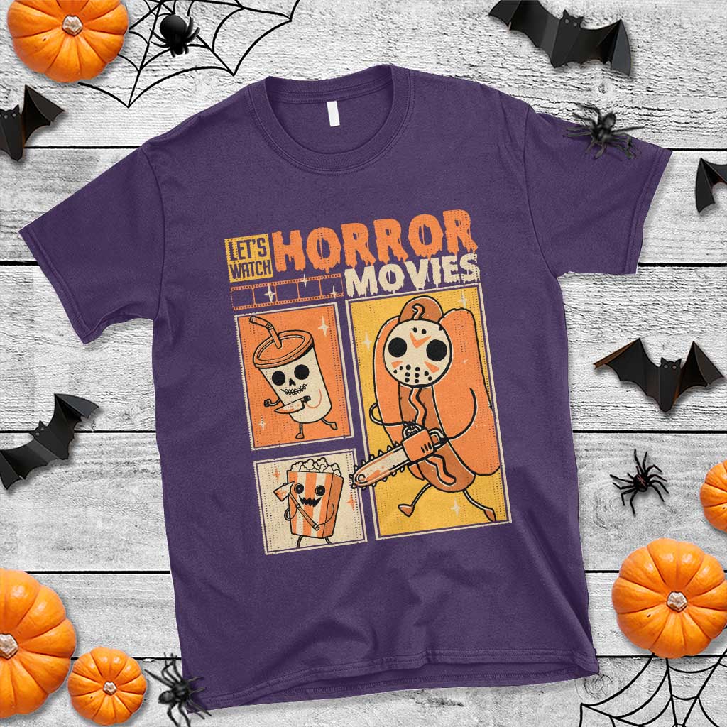 Funny Halloween T Shirt Lets Watch Horror Movies - Wonder Print Shop