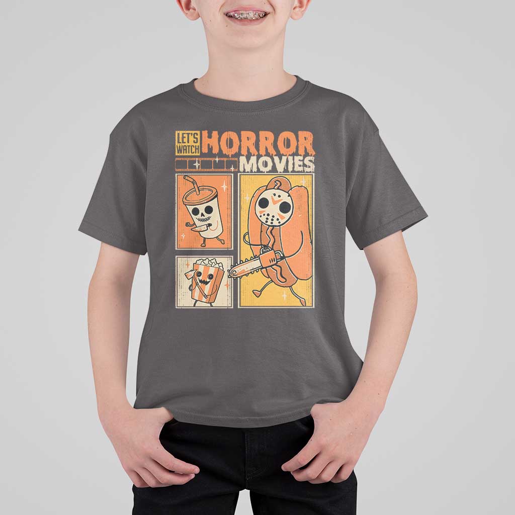Funny Halloween T Shirt For Kid Lets Watch Horror Movies - Wonder Print Shop