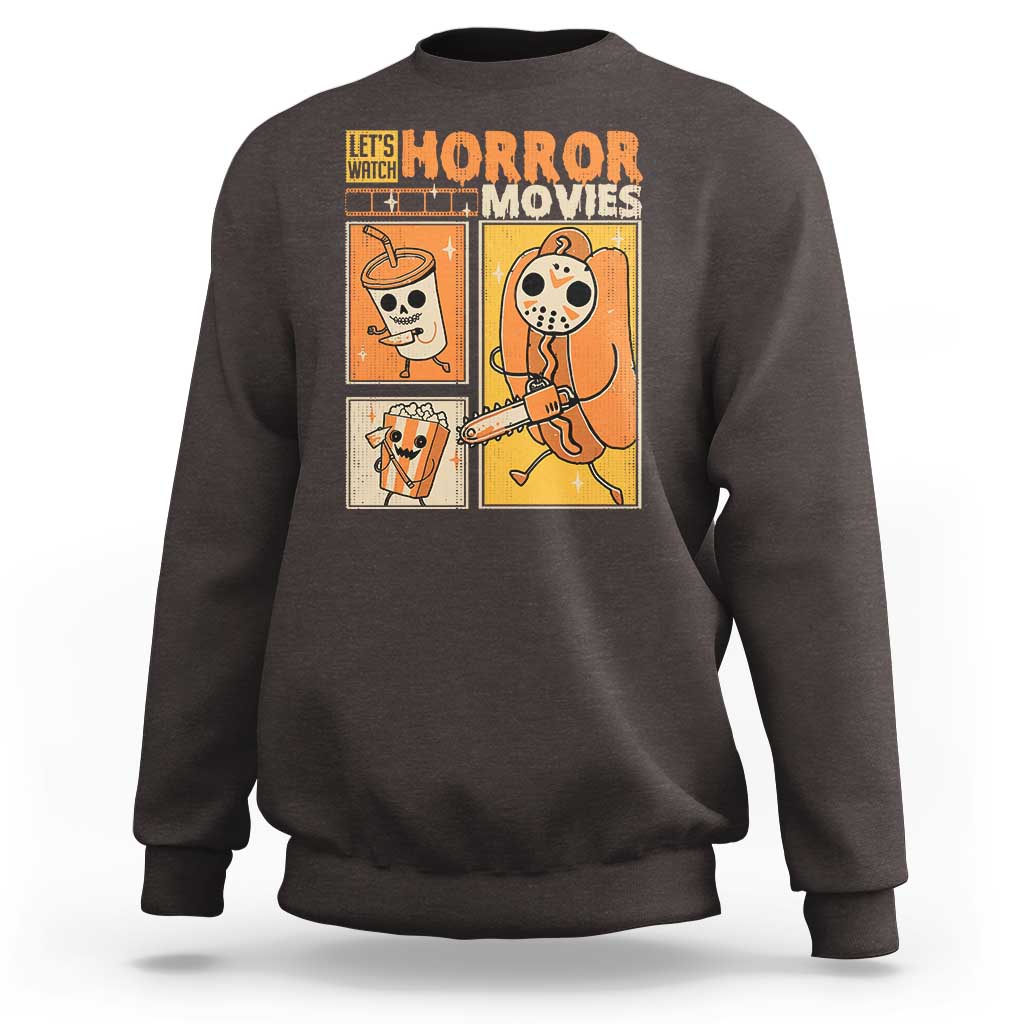 Funny Halloween Sweatshirt Lets Watch Horror Movies - Wonder Print Shop