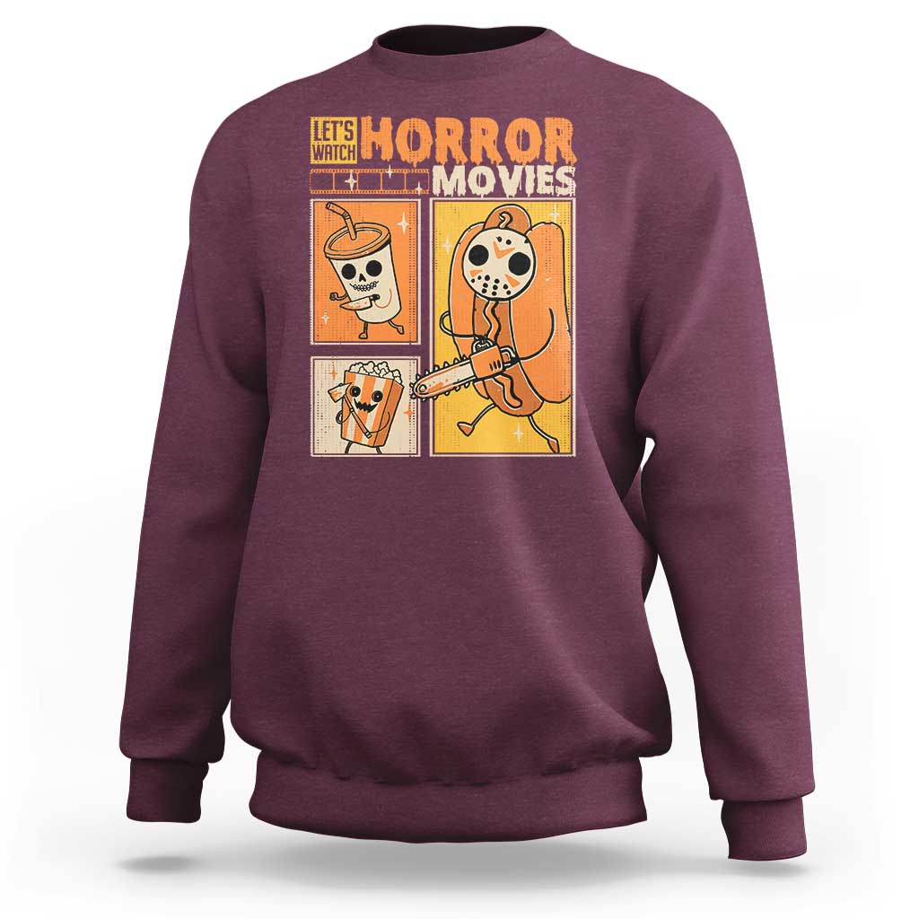 Funny Halloween Sweatshirt Lets Watch Horror Movies - Wonder Print Shop