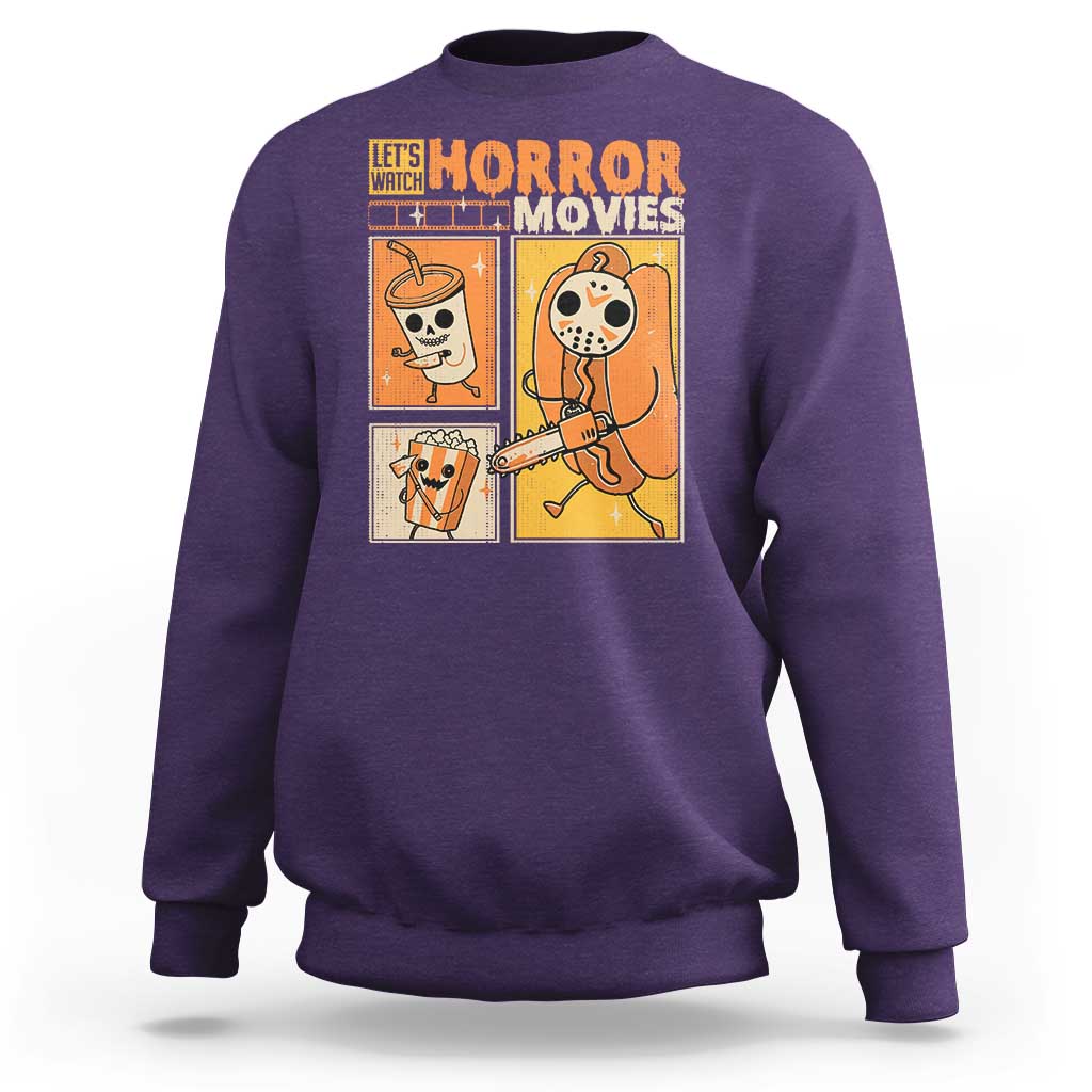 Funny Halloween Sweatshirt Lets Watch Horror Movies - Wonder Print Shop