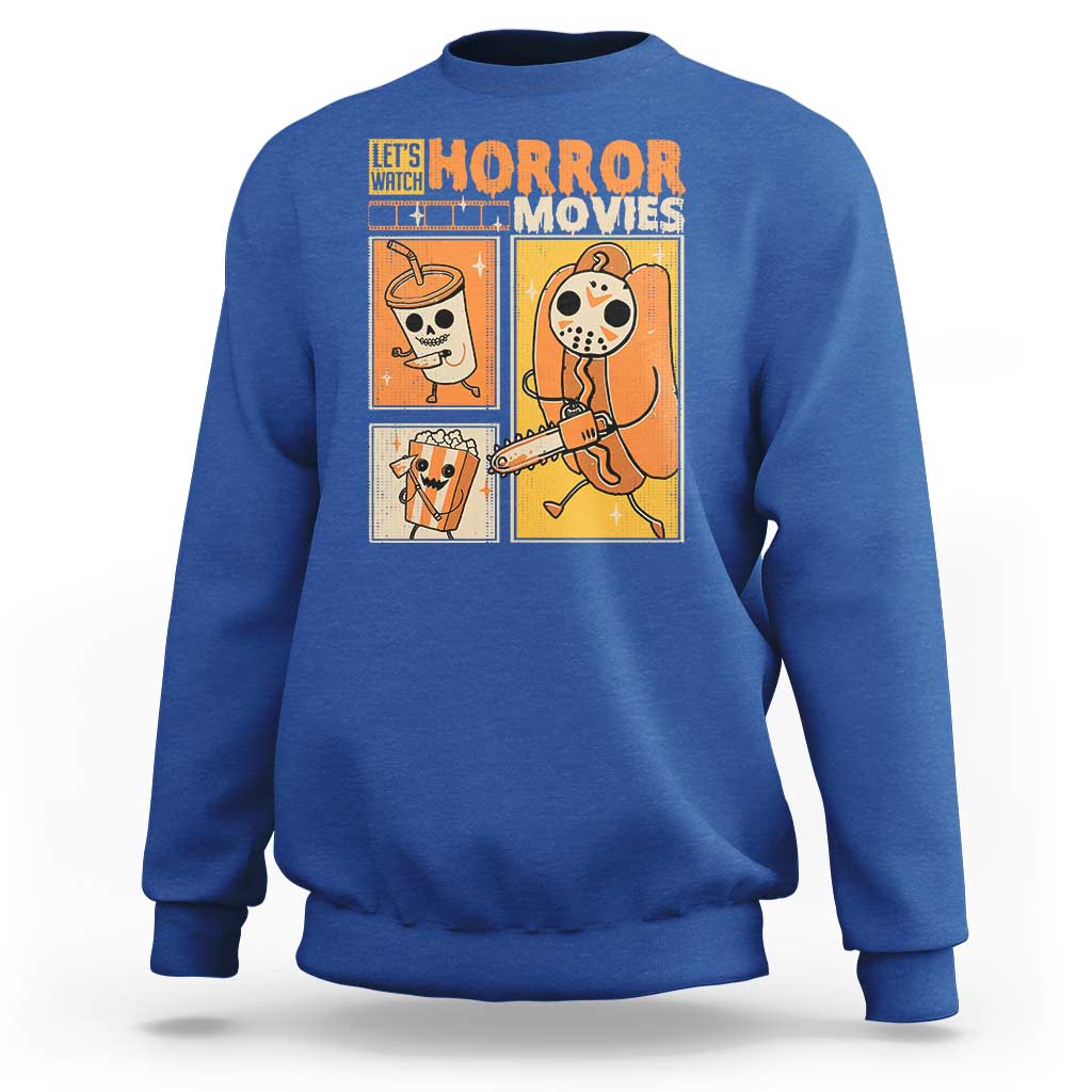 Funny Halloween Sweatshirt Lets Watch Horror Movies - Wonder Print Shop
