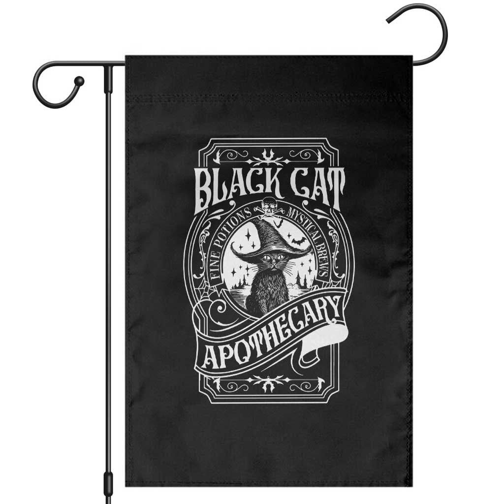 Black Cat Witch Garden Flag Salem Apothecary Halloween - Wonder Print Shop