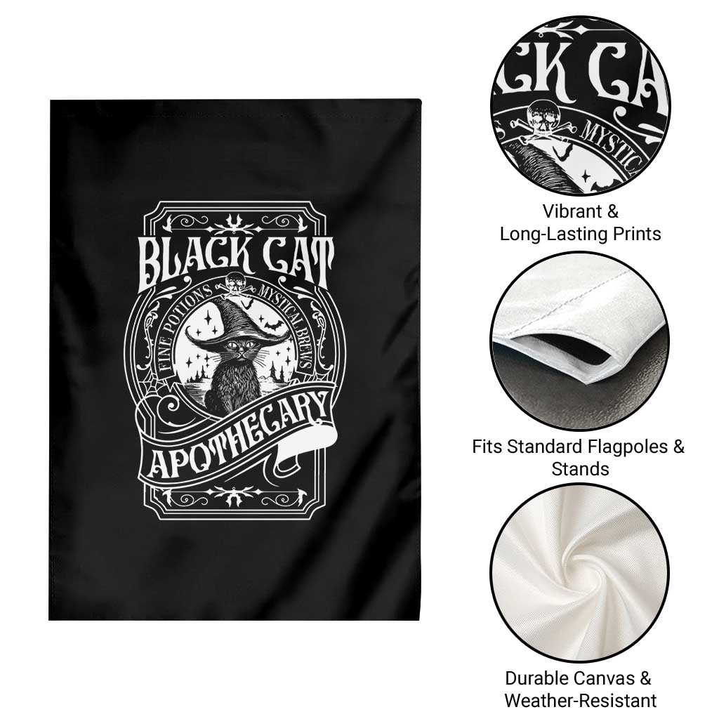 Black Cat Witch Garden Flag Salem Apothecary Halloween - Wonder Print Shop