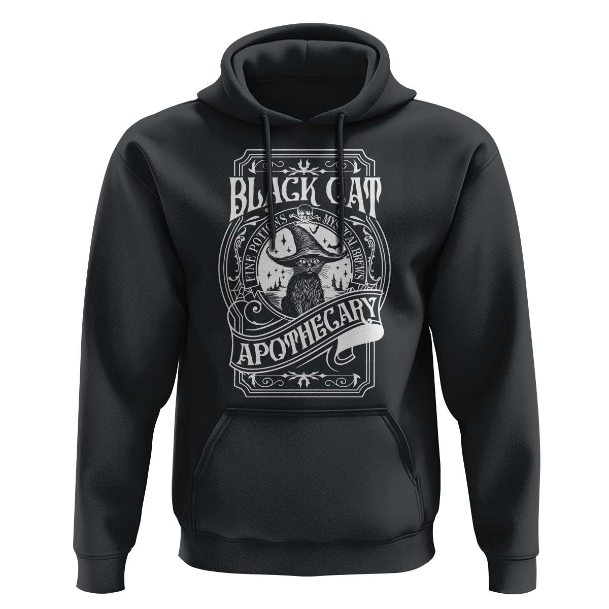 Black Cat Witch Hoodie Salem Apothecary Halloween
